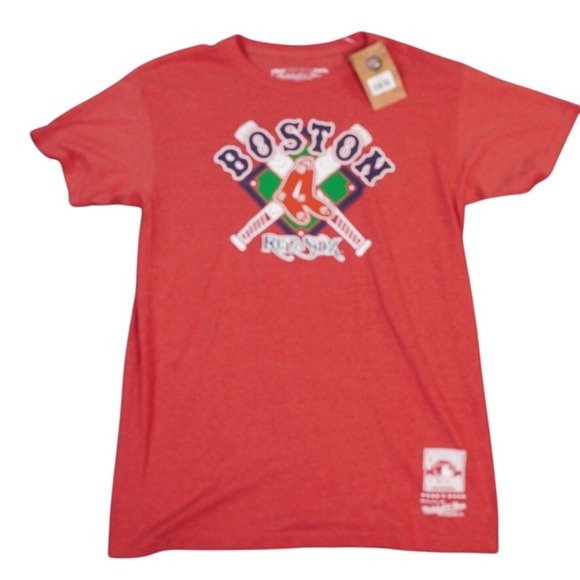 Mitchell & Ness Boston Red Sox MLB Classic Diamond Red Heather T-Shirt - Picture 1 of 9
